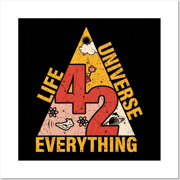 42 The Answer To Life The Universe And Everything Vintage Wall Art by Venicecva Tee